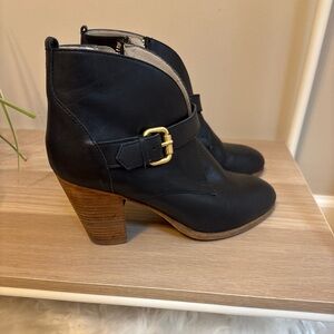 Boden Women's Carlisle Leather Ankle Bootie with Gold Buckle